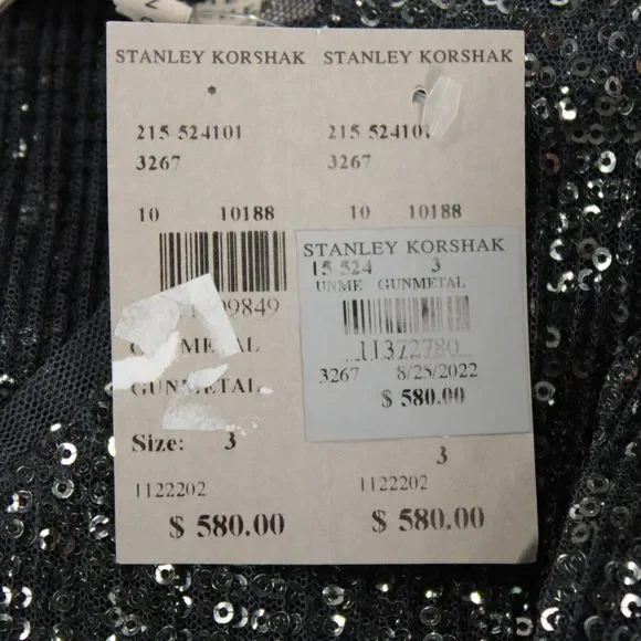Dorothee Schumacher NWT Sparkling Moment Dress Size 3 (M) in Solid Gray Sequins